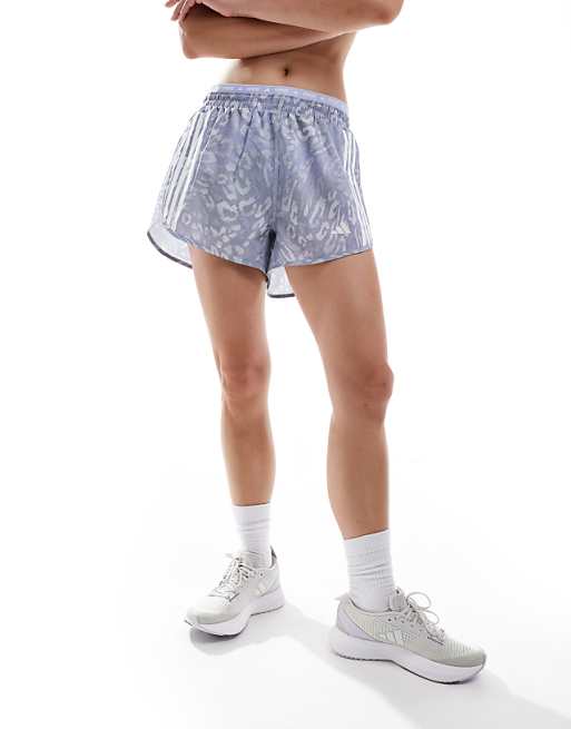 Adidas Running Own The Run Shorts In Grey Violet Print