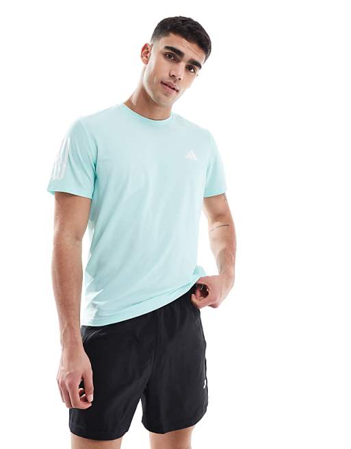 adidas Running Own The Run t-shirt in aqua blue