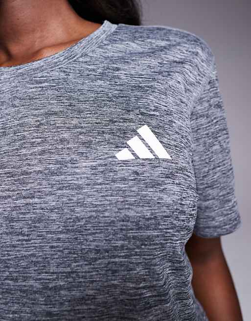 Adidas Running Own The Run T-shirt In Grey Melange