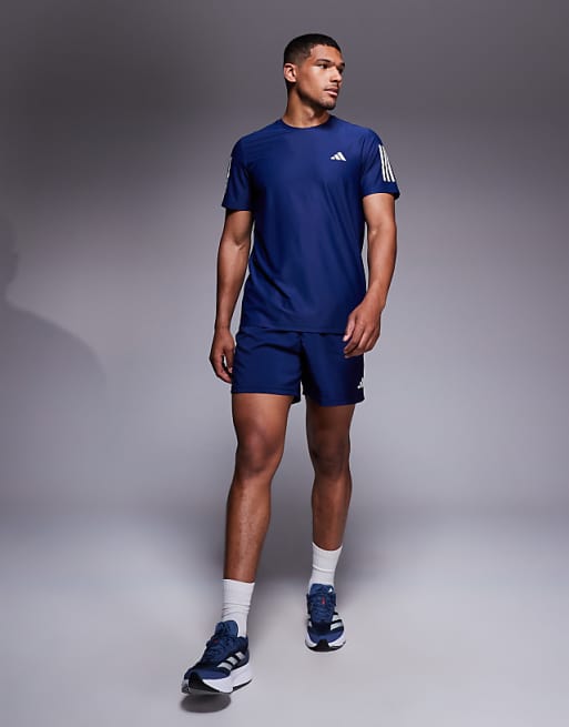 Adidas Running Own The Run T-shirt In Navy