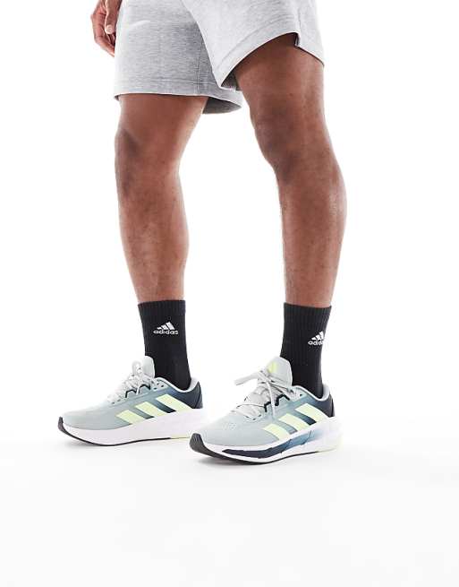 Adidas Running Questar 3 Trainers In Grey And Yellow