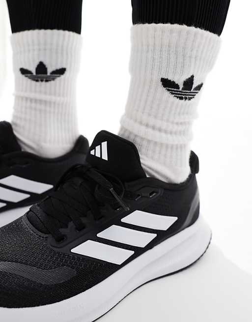 Adidas Running RunFalcon Trainers In Black And White
