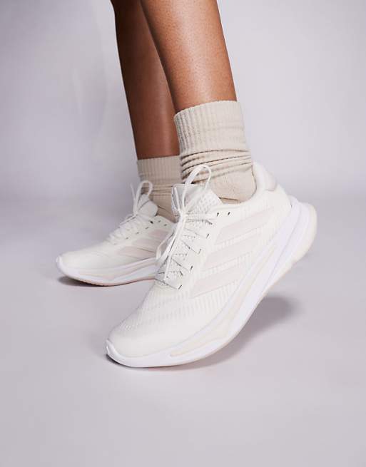 Adidas Running Supernova Ease Trainers In White And Mauve