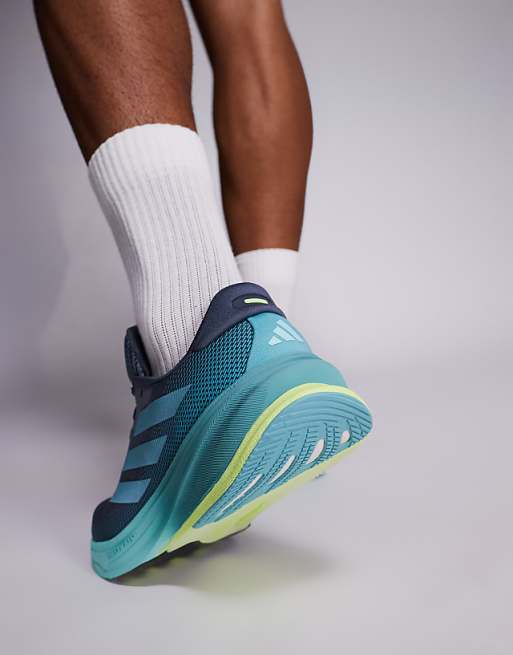 Adidas Running Supernova Rise 2 Trainers In Blue And Yellow