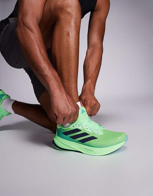 Adidas Running Supernova Rise 2 Trainers In Green And Blue