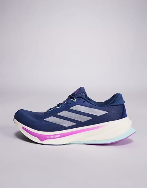 Adidas Running Supernova Rise 2 Trainers In Navy And Purple