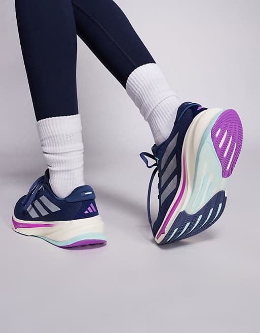 Adidas Running Supernova Rise 2 Trainers In Navy And Purple