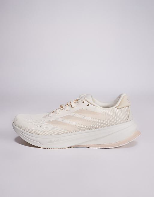 Adidas Running Supernova Rise 2 Trainers In White And Beige