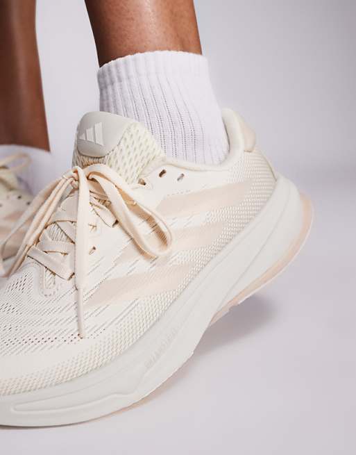 Adidas Running Supernova Rise 2 Trainers In White And Beige