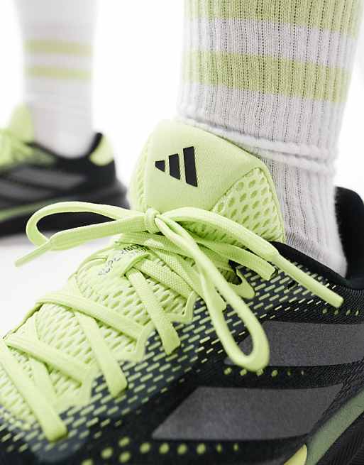 Adidas Running Supernova Stride 2 In Black And Lime