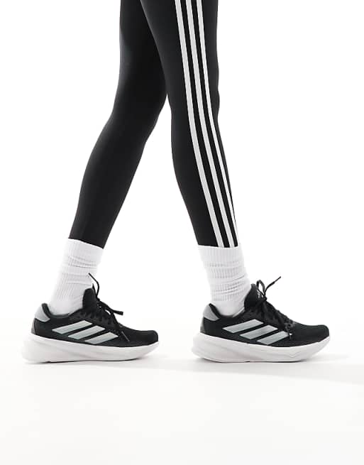 adidas Running Supernova Stride 2 in black grey and white
