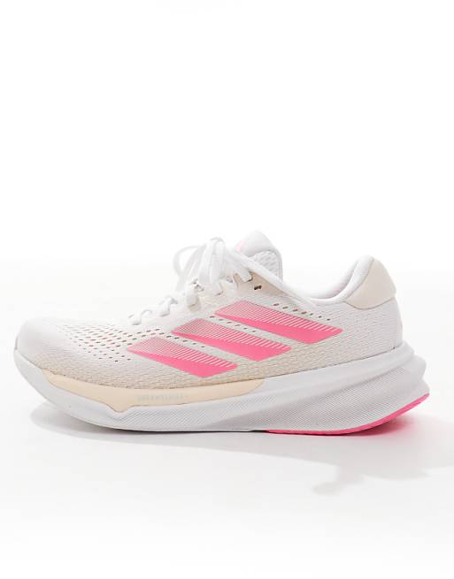 Adidas Running Supernova Stride 2 In White Peach And Pink