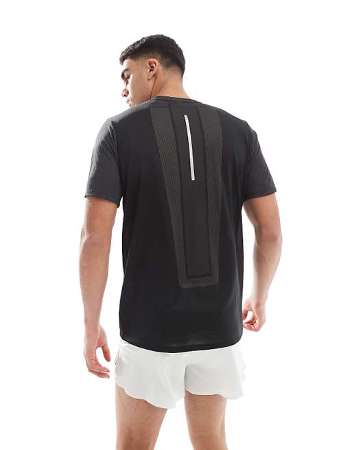 Adidas Running T-shirt In Grey And Black Colourblock