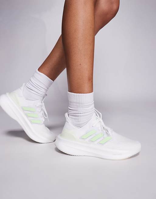 Adidas Running Ultraboost 5 In White And Green