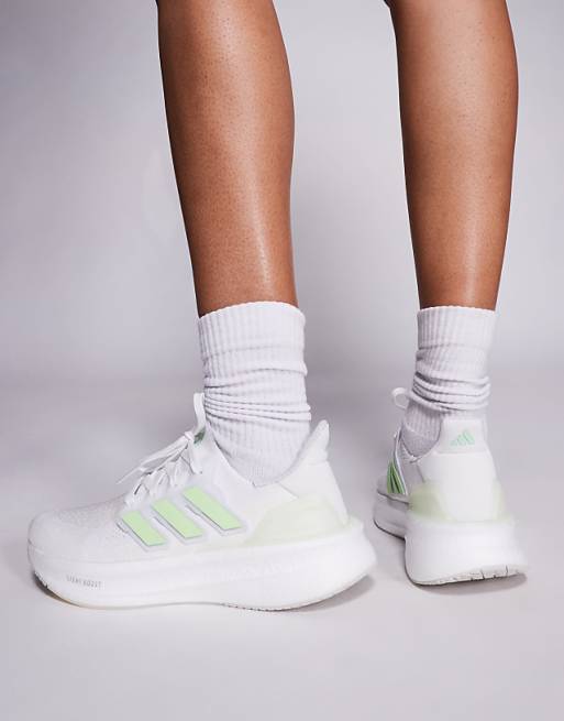 Adidas Running Ultraboost 5 In White And Green