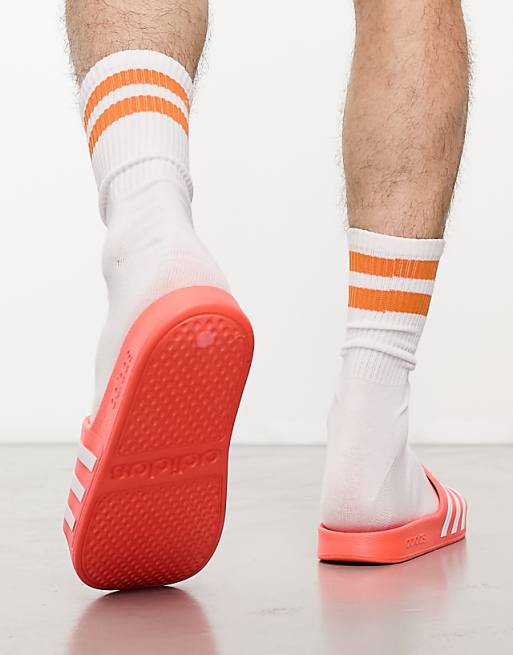 Adidas Sportswear Adilette "Aqua" Sliders In Orange