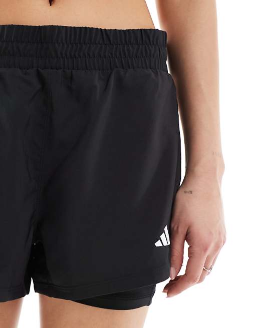 Adidas Training 2in1 Pacer Shorts In Black