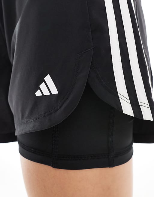 Adidas Training 2in1 Pacer Shorts In Black