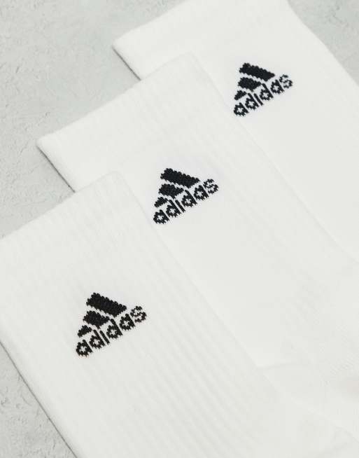 Adidas Training 3 Pack Crew Socks In White