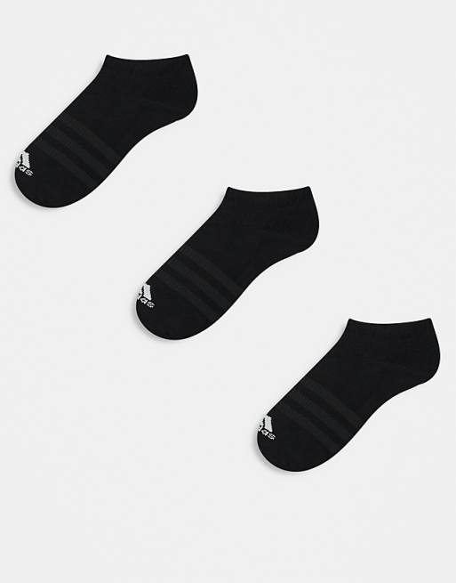 adidas Training 3 pack trainer socks in black