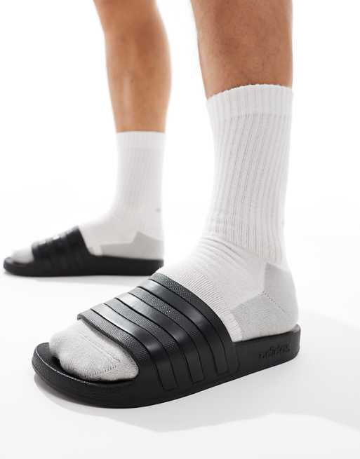 Adidas Training Adilette Sliders In Black