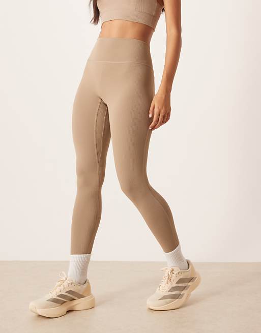 Adidas Training All Me 7/8 Leggings In Chalky Brown
