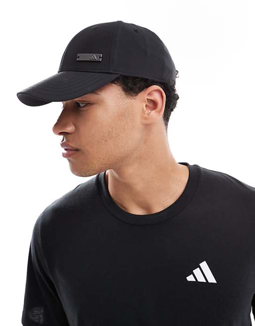 adidas Training baseball cap with metal tab in black