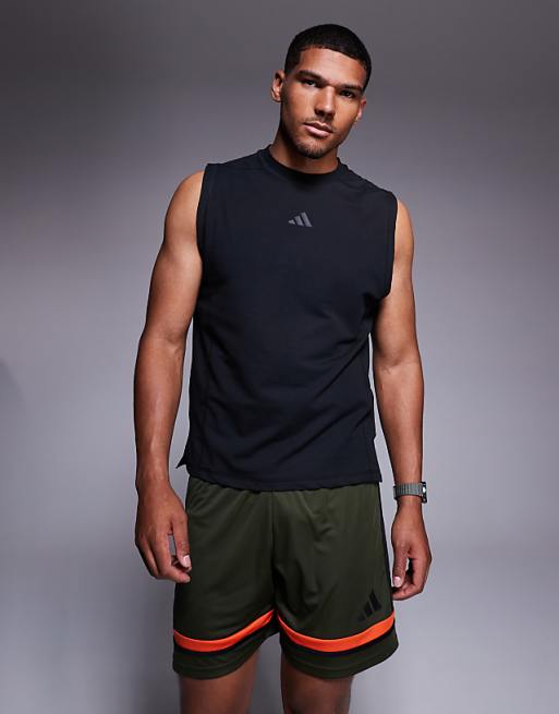 adidas Training D4T sleeveless t-shirt in black