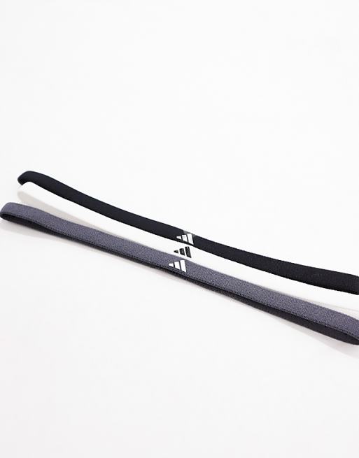 Adidas Training Elastic Headband 3 Pack In Mono