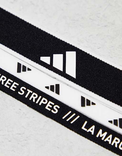 Adidas Training Elastic Headband 3 Pack In Mono