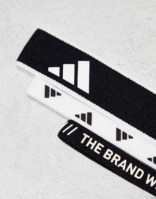 Adidas Training Elastic Headband 3 Pack In Mono