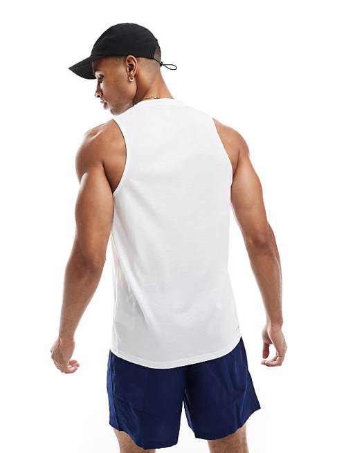 Adidas Training Essential Logo Vest In White