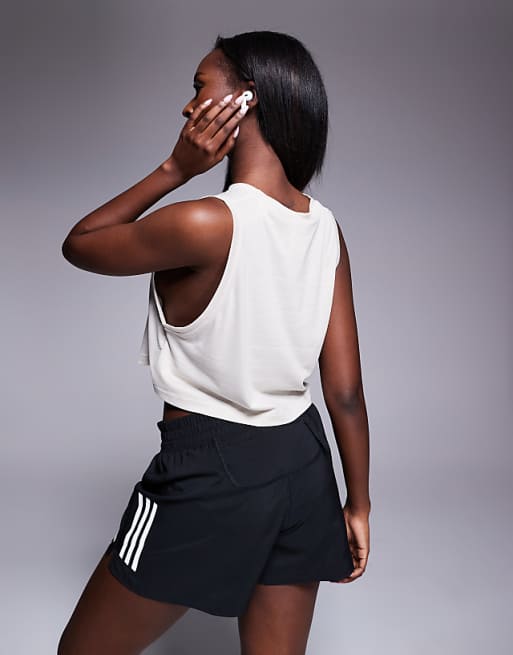 Adidas Training Essentials Boxy Vest In Beige