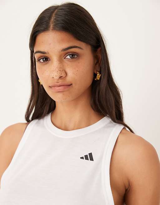Adidas Training Essentials Boxy Vest In White