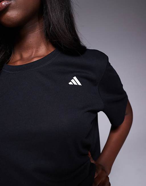 Adidas Training Essentials Cropped T-shirt In Black