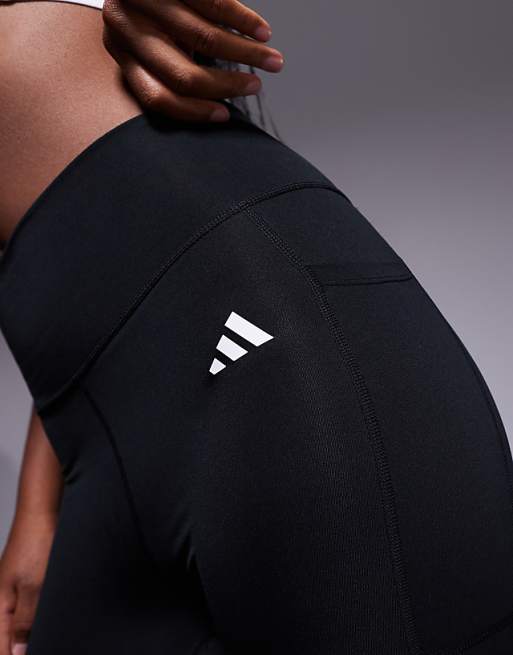 Adidas Training Essentials Leggings With Phone Pocket In Black