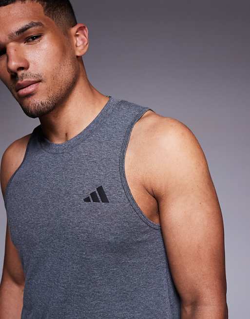 Adidas Training Essentials Vest In Dark Grey