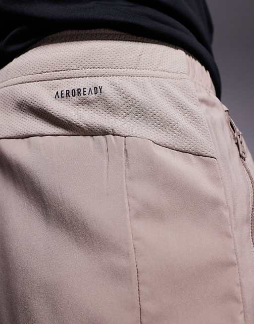 Adidas Training Essentials Woven Shorts In Chalky Brown