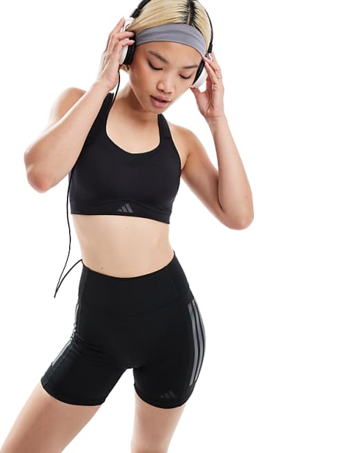 adidas Training high support sports bra in black