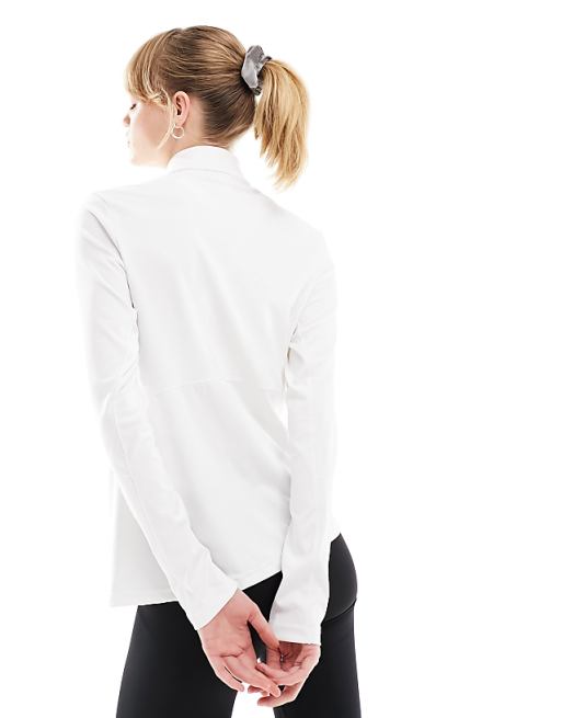 Adidas Training Hyperglam 1/4 Zip Top In White