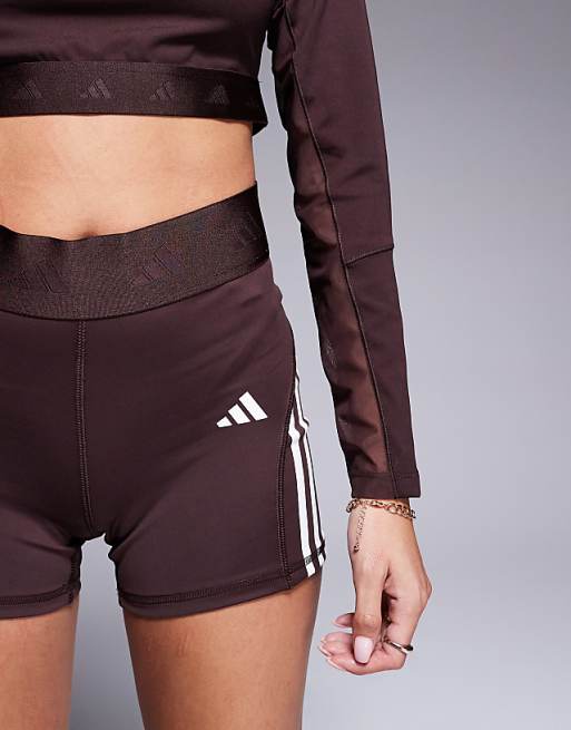 Adidas Training Hyperglam 3 Inch Shorts In Brown