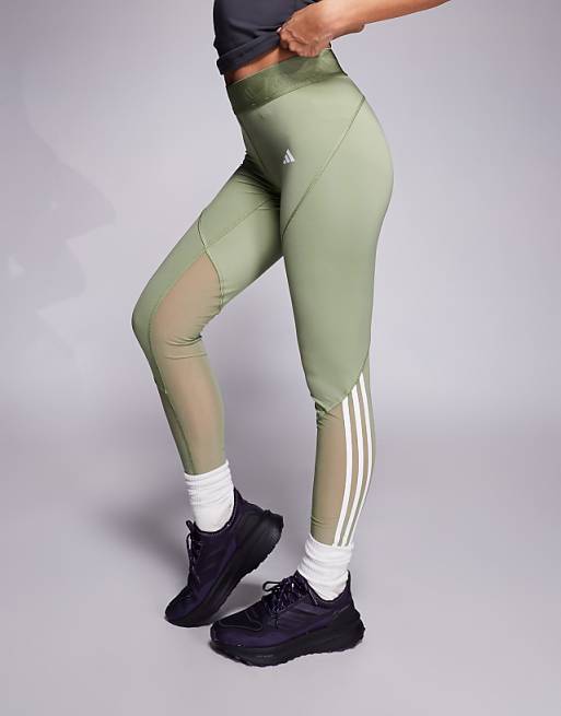 adidas Training Hyperglam full length leggings in khaki