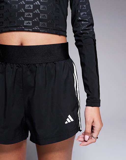 Adidas Training Hyperglam Woven Shorts In Black