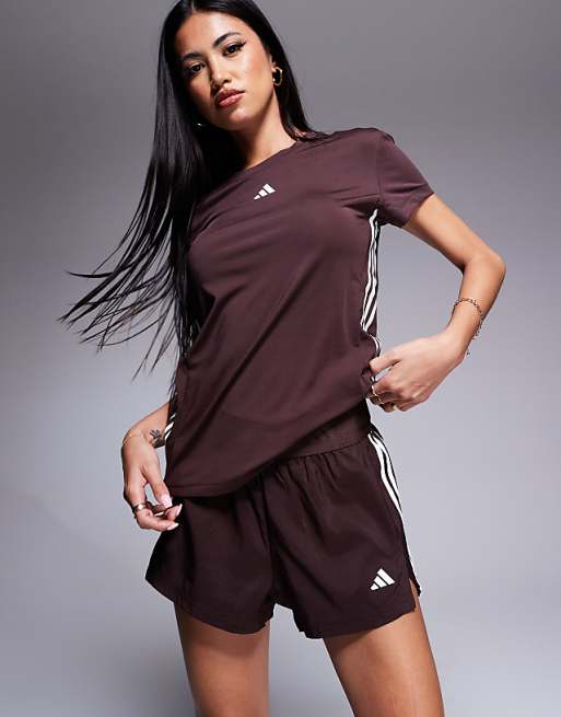 Adidas Training Hyperglam Woven Shorts In Brown