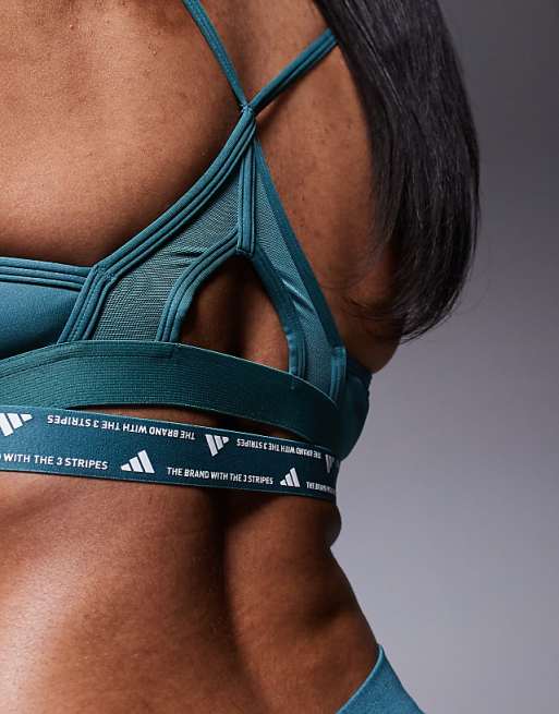 Adidas Training Light Support Sports Bra In Teal