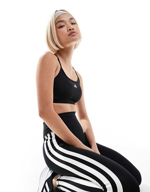 Adidas Training Low Support Bra In Black