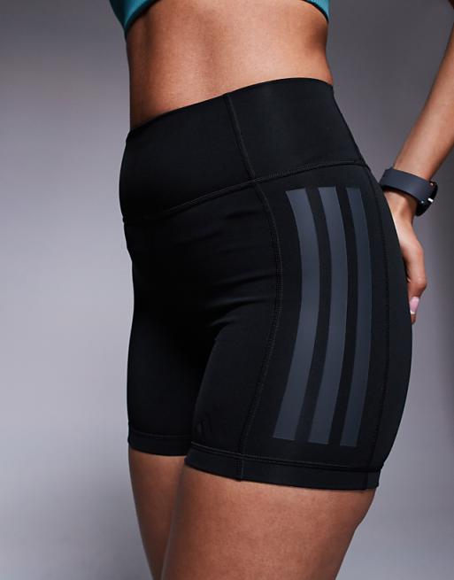 Adidas Training Optime 3"" Tonal 3 Stripe Shorts In Black