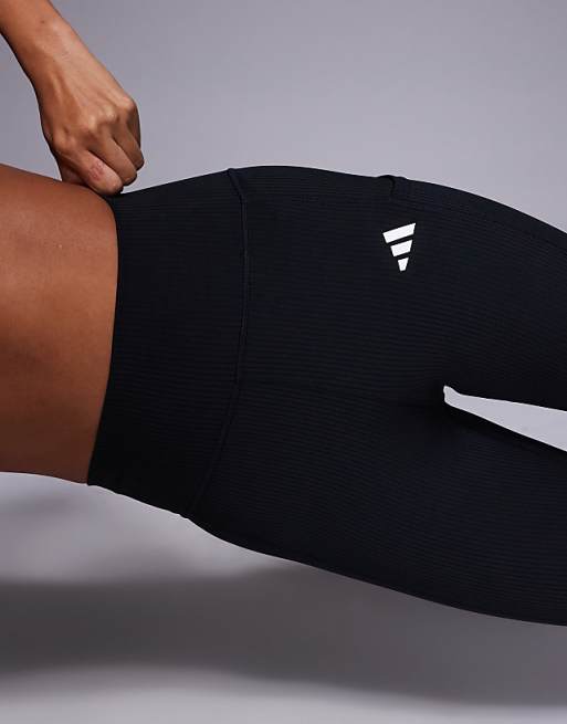Adidas Training Optime 7/8 Rib Leggings In Black