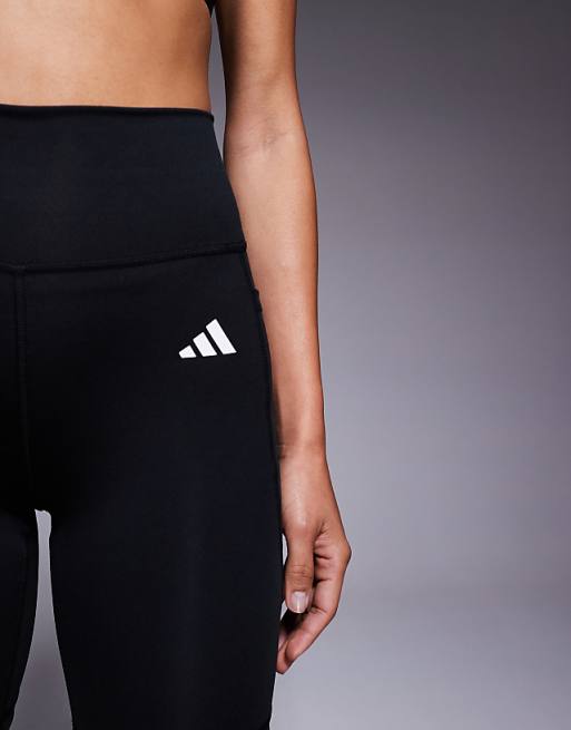 Adidas Training Optime Essentials 7"" Leggings Shorts In Black