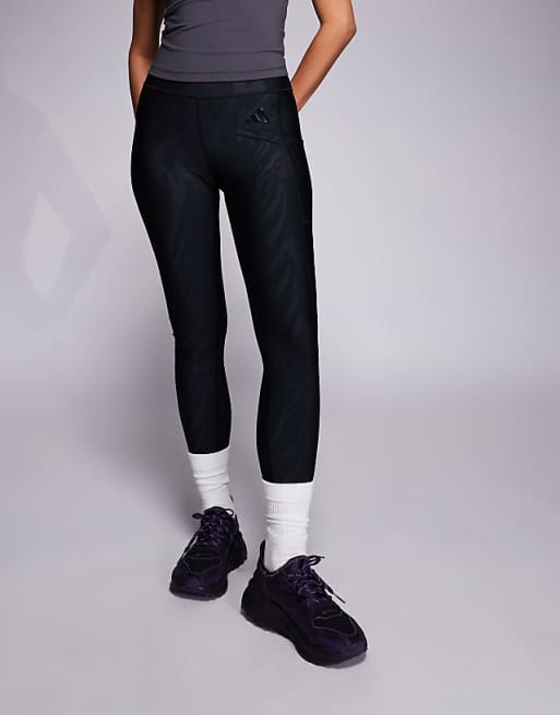 adidas Training Optime full length legging in black print